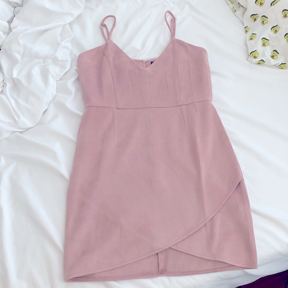 Light pink velvet bodycon dress